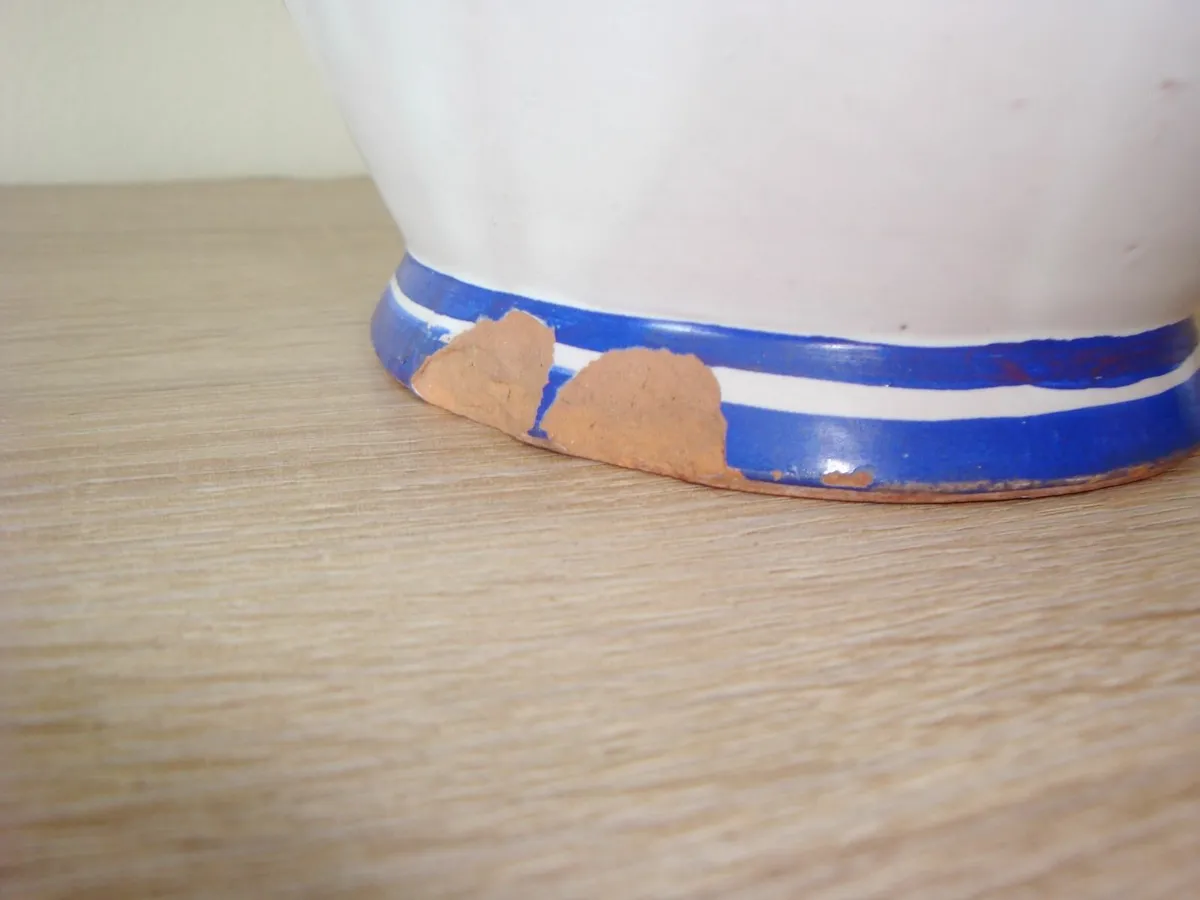 Ceramic white and blue vase H29 cm - Image 3