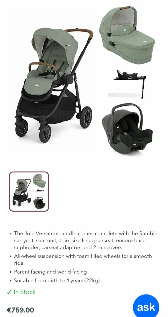 Jole Travel System  Full set | Excellent condition - Image 1
