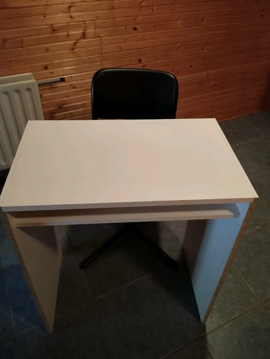 Computer desk by 2 and chair - Image 2