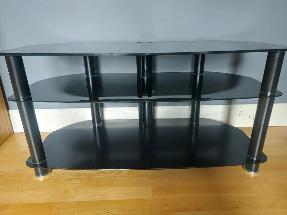 Black Glass TV Stand - Image 1