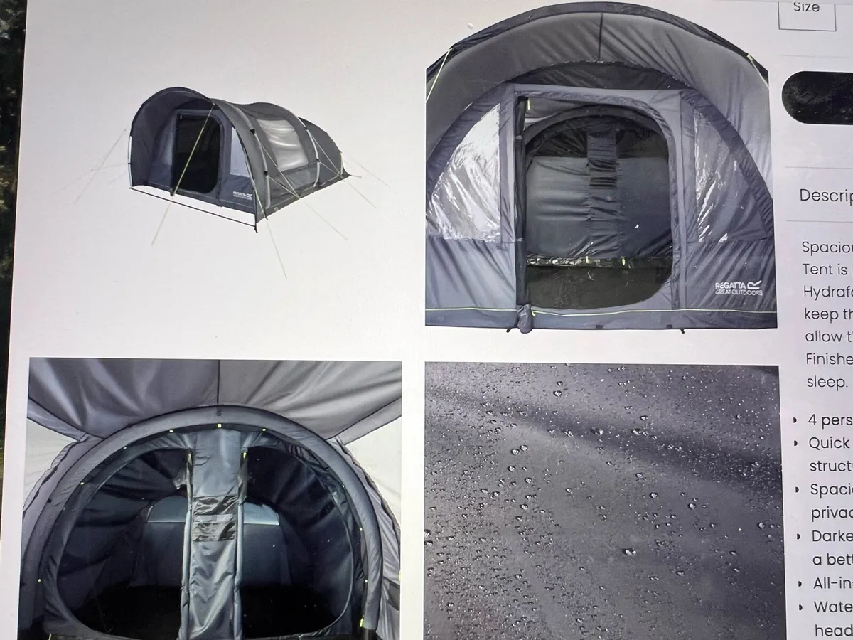 Brand new tent - 4 person - spacious  RRP 1660euro - Image 3