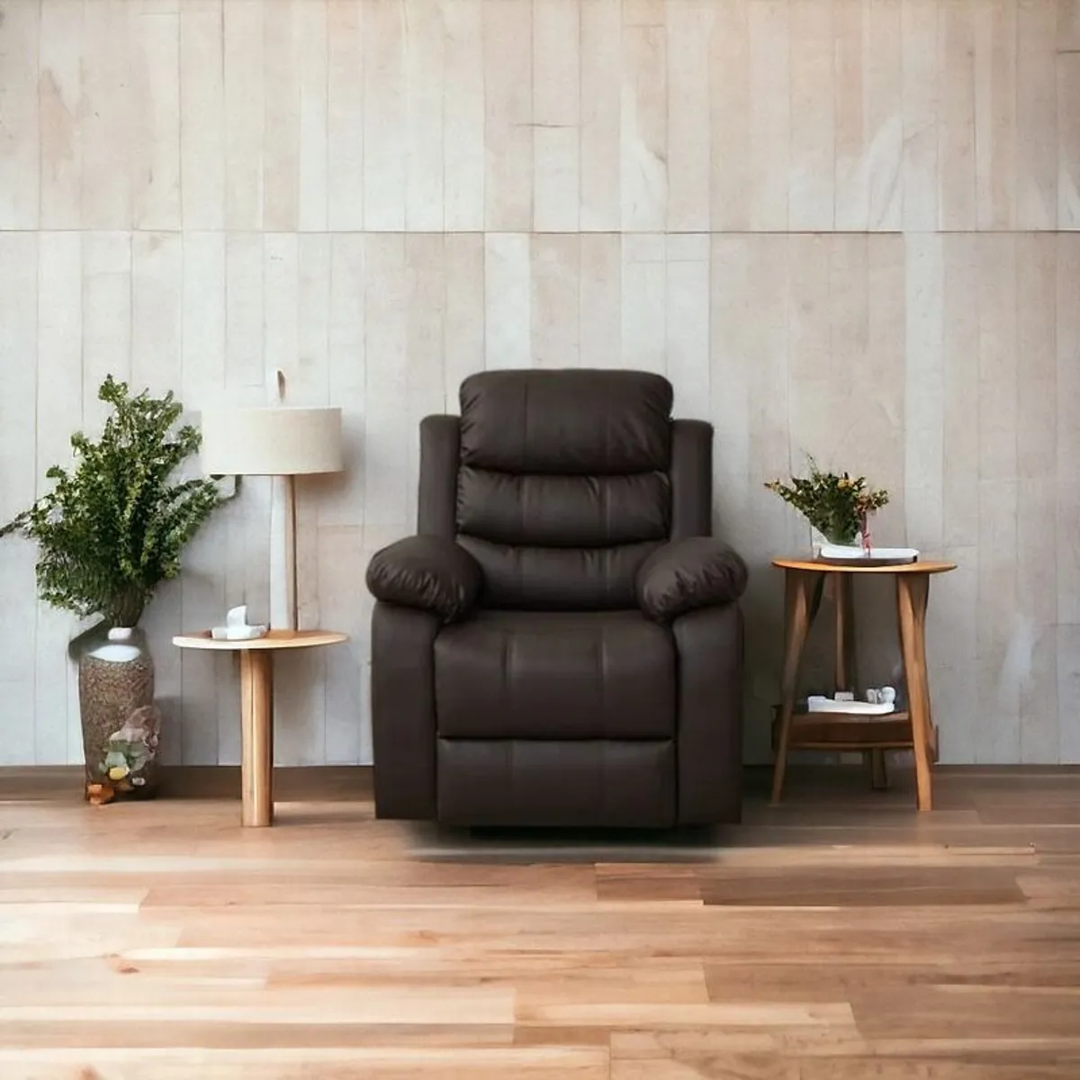 FINAL UNITS Bargain Recliner Chair Black & Brown - Image 3