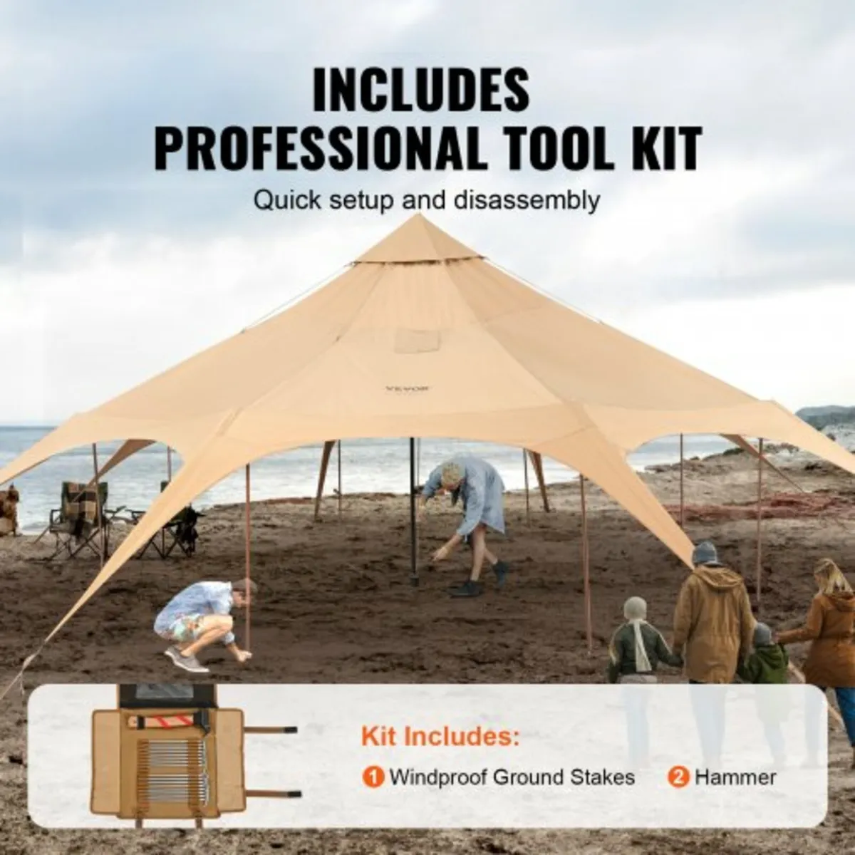 Canvas Tent, 4 Seasons 5 m/16.4 ft Bell Tent, Canv - Image 3