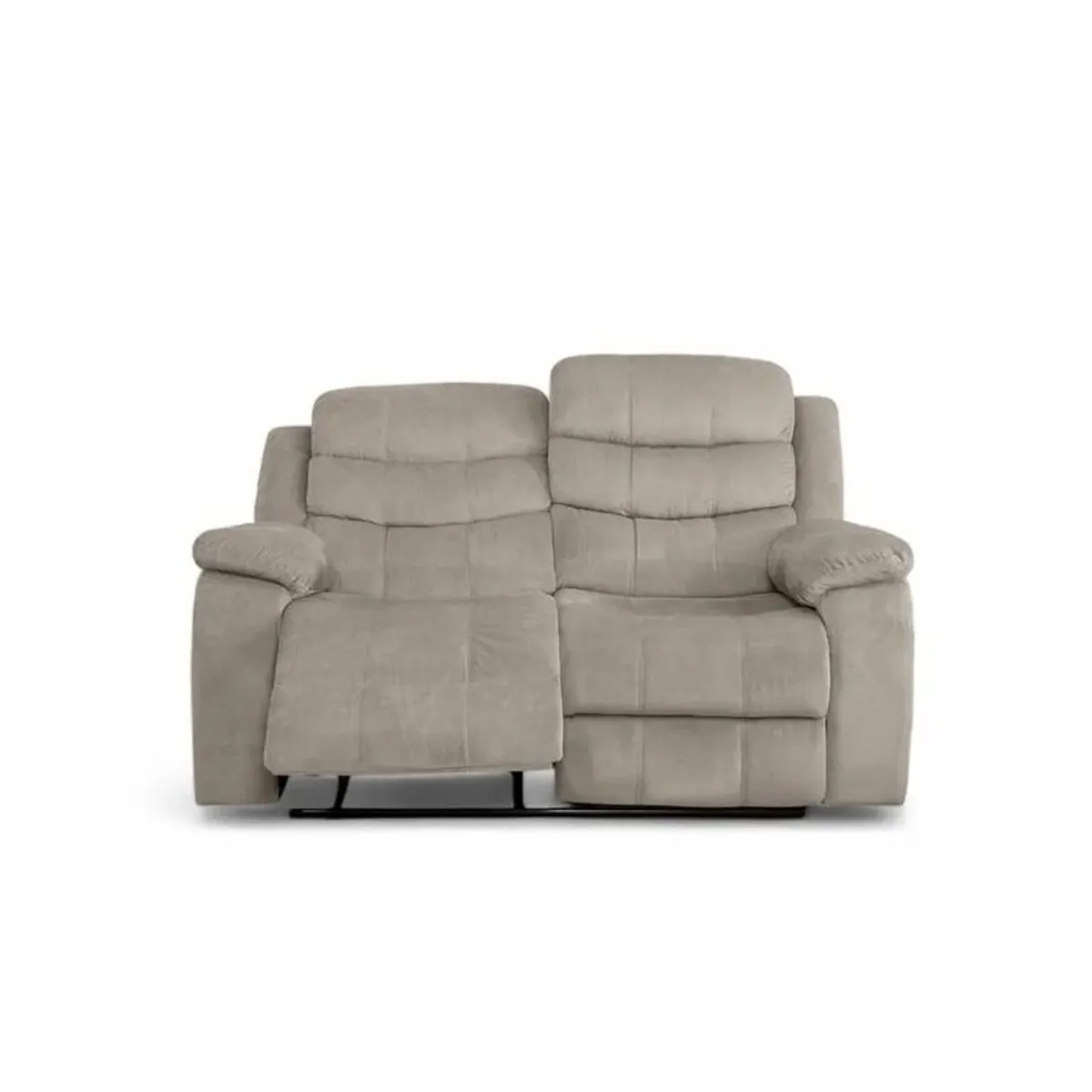 FINAL UNITS 2 Seater Fabric Recliner Sofa, Brown - Image 4