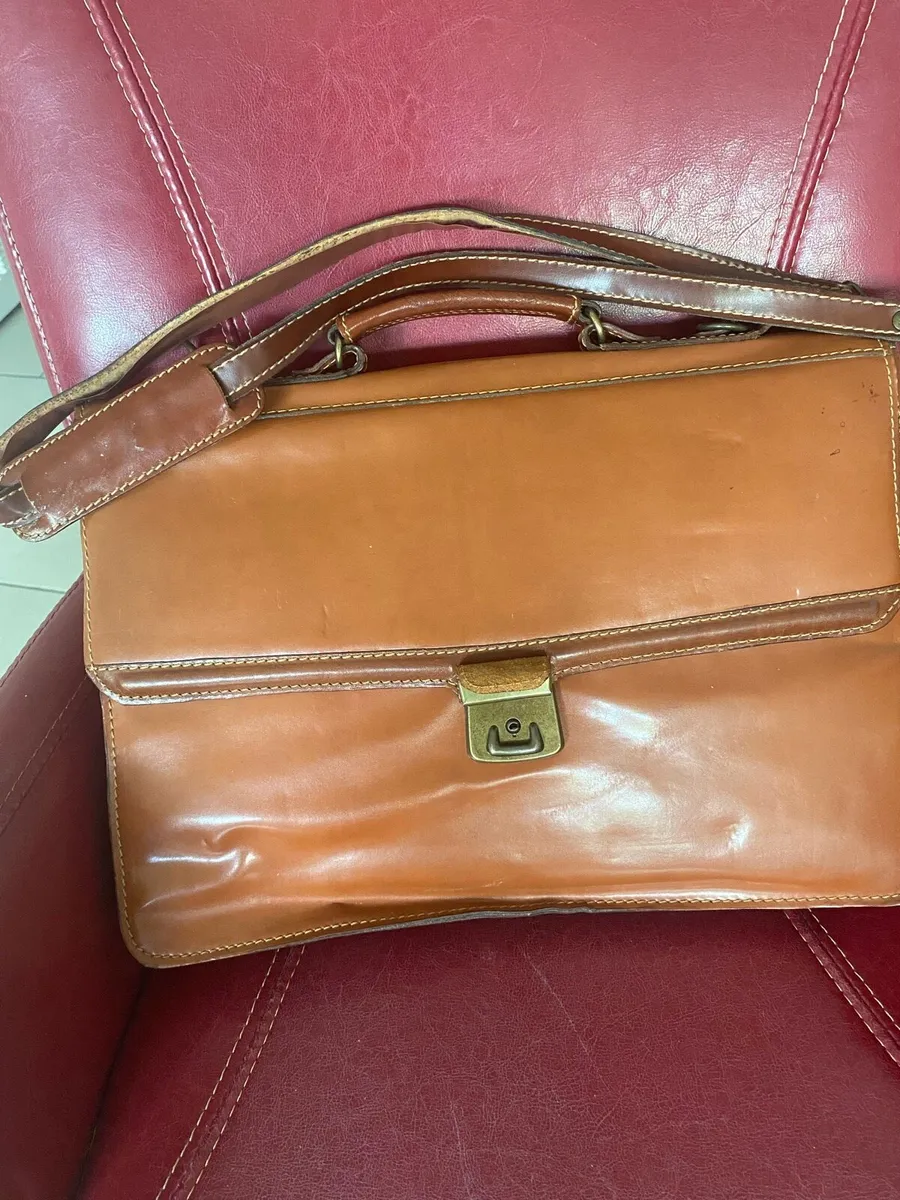 Vintage Leather Briefcase/ Laptop Bag - Image 1
