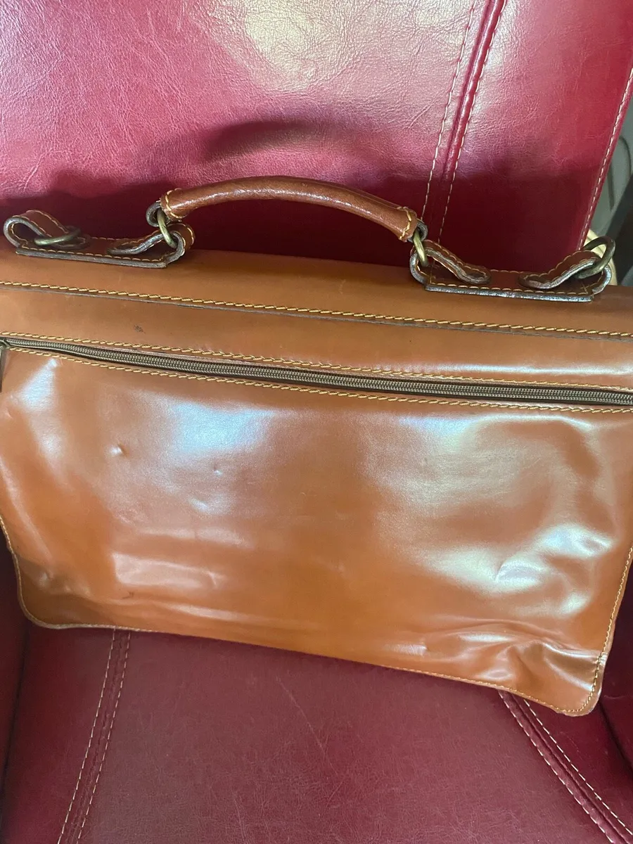 Vintage Leather Briefcase/ Laptop Bag - Image 3