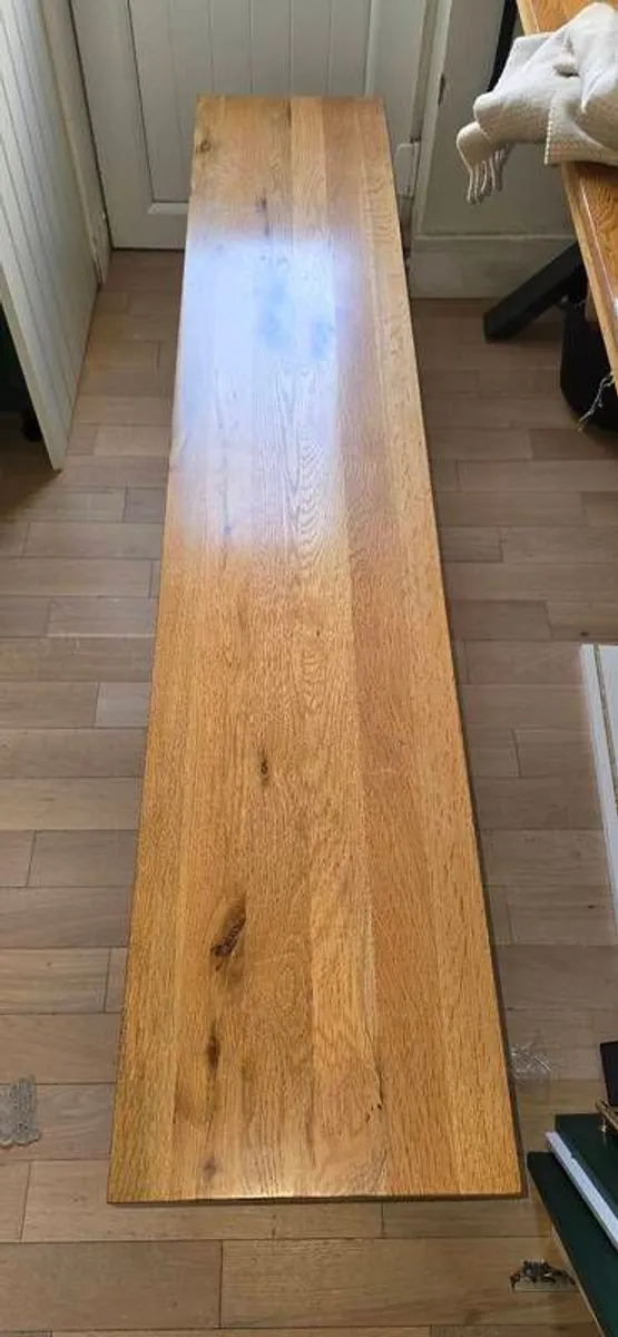 CHestnut Oak Dining Table & Bench - Image 3