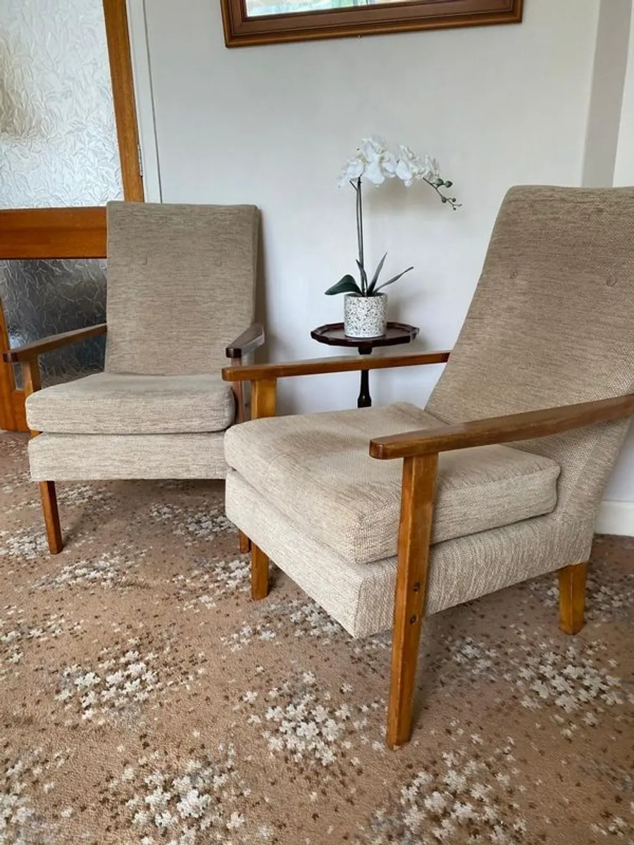 Mid Century Fireside Chairs - Image 1