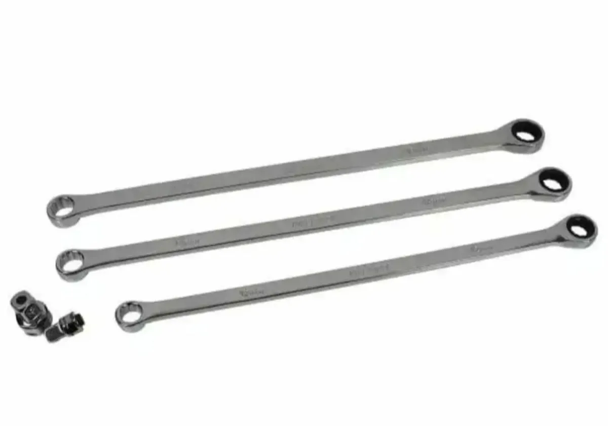 10PC EXTRA LONG DOUBLE RING SINGLE GEAR RATCHET - Image 2