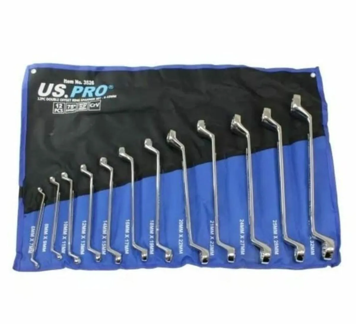 12PCS DOUBLE OFFSET RING SPANNER WRENCH SET - Image 2