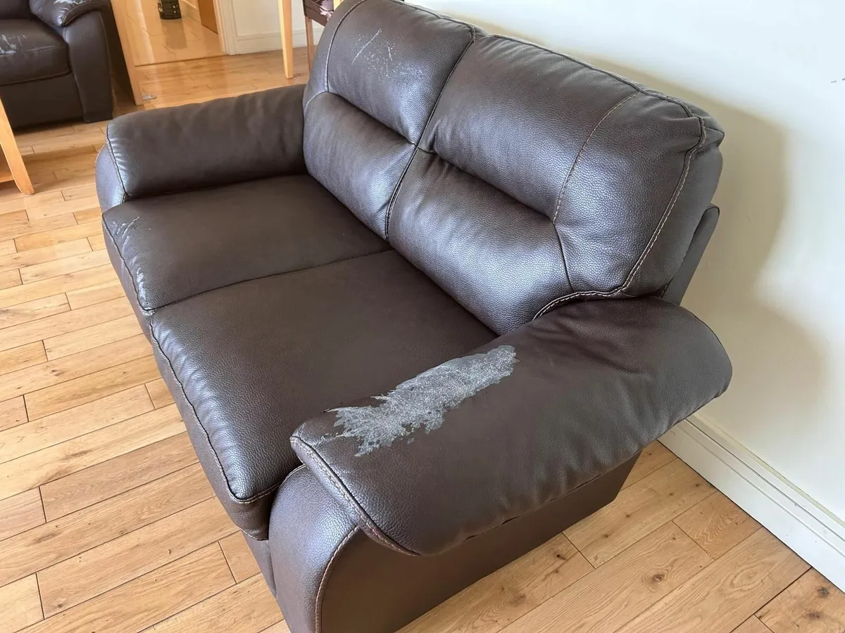 Free to go : Brown 3, 2 and 1 Seater Faux Leather - Image 2