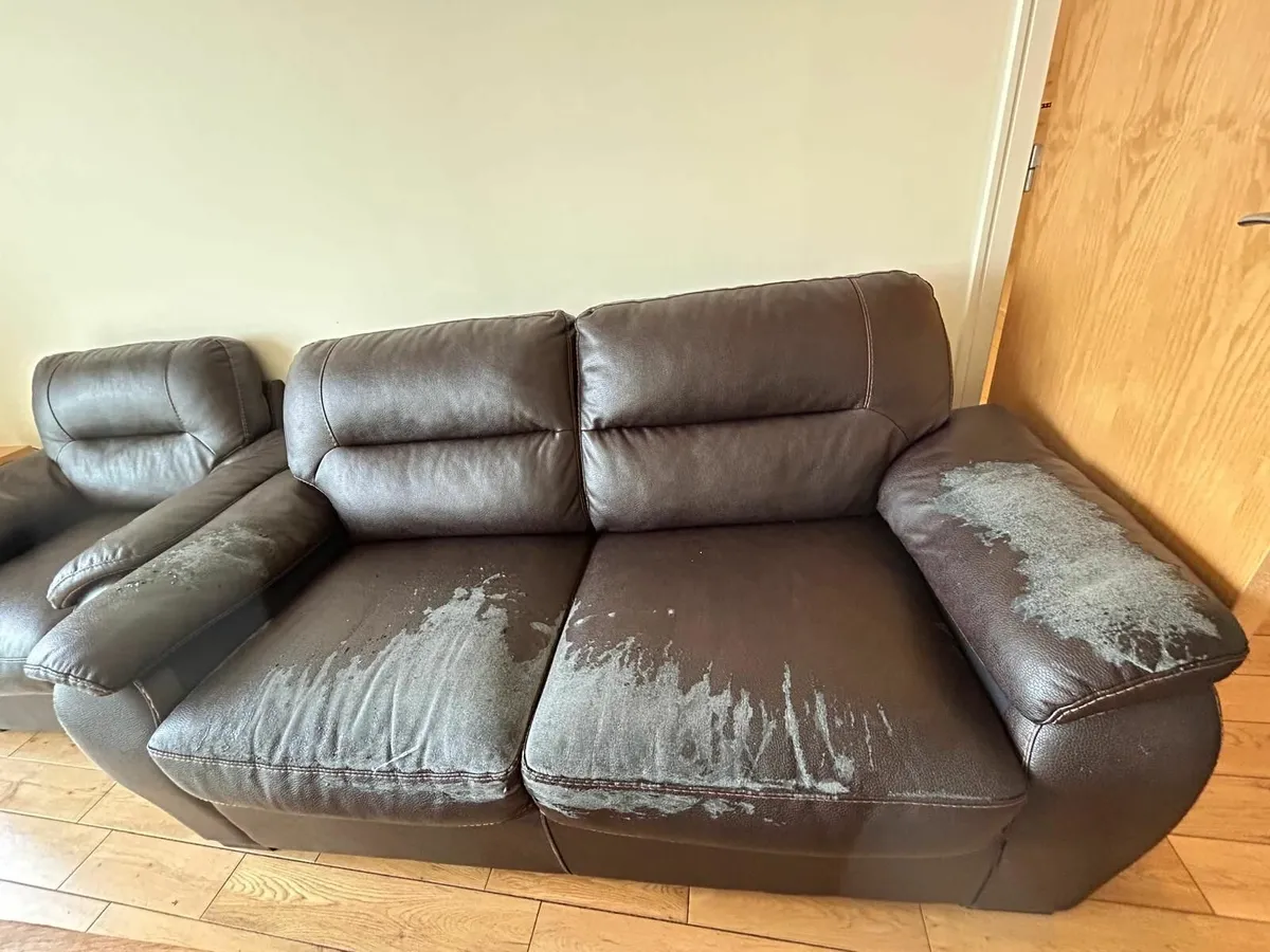 Free to go : Brown 3, 2 and 1 Seater Faux Leather - Image 3