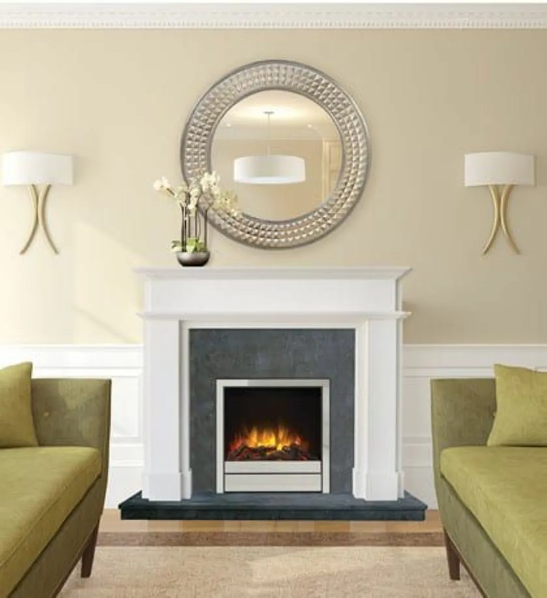 Albany 54″-60″ Aegean Limestone Fireplace Surround