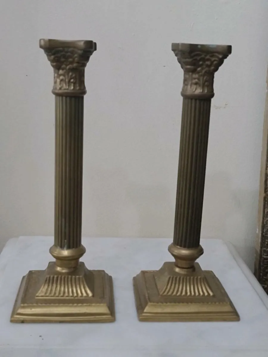 Pair of corinthian candle holders - Image 3