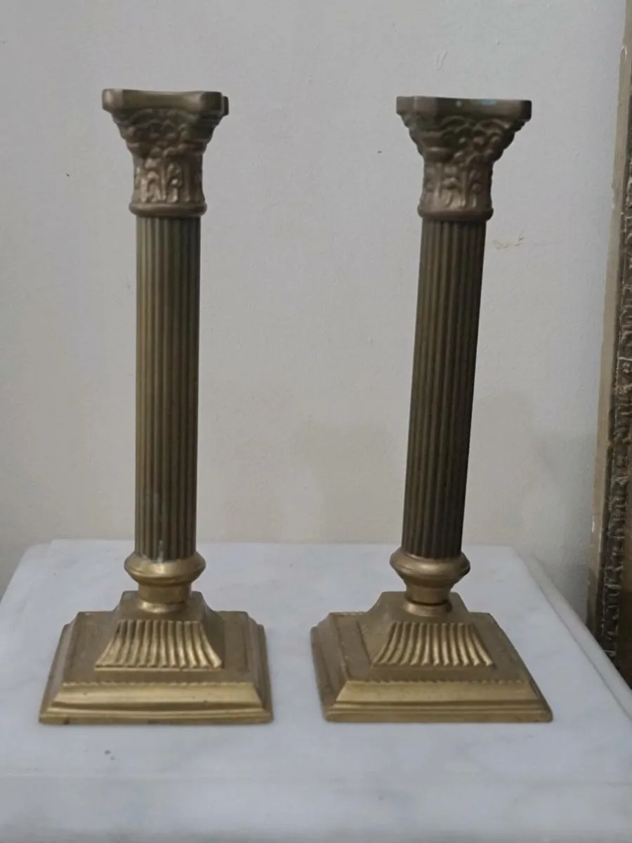 Pair of corinthian candle holders - Image 4