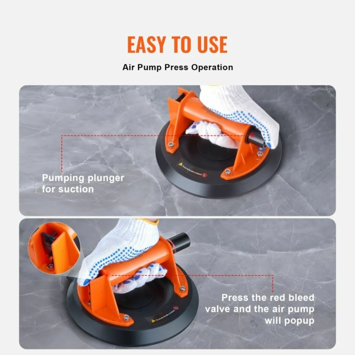Heavy-Duty Vacuum Suction Cup Lifter – Manual Glas - Image 3