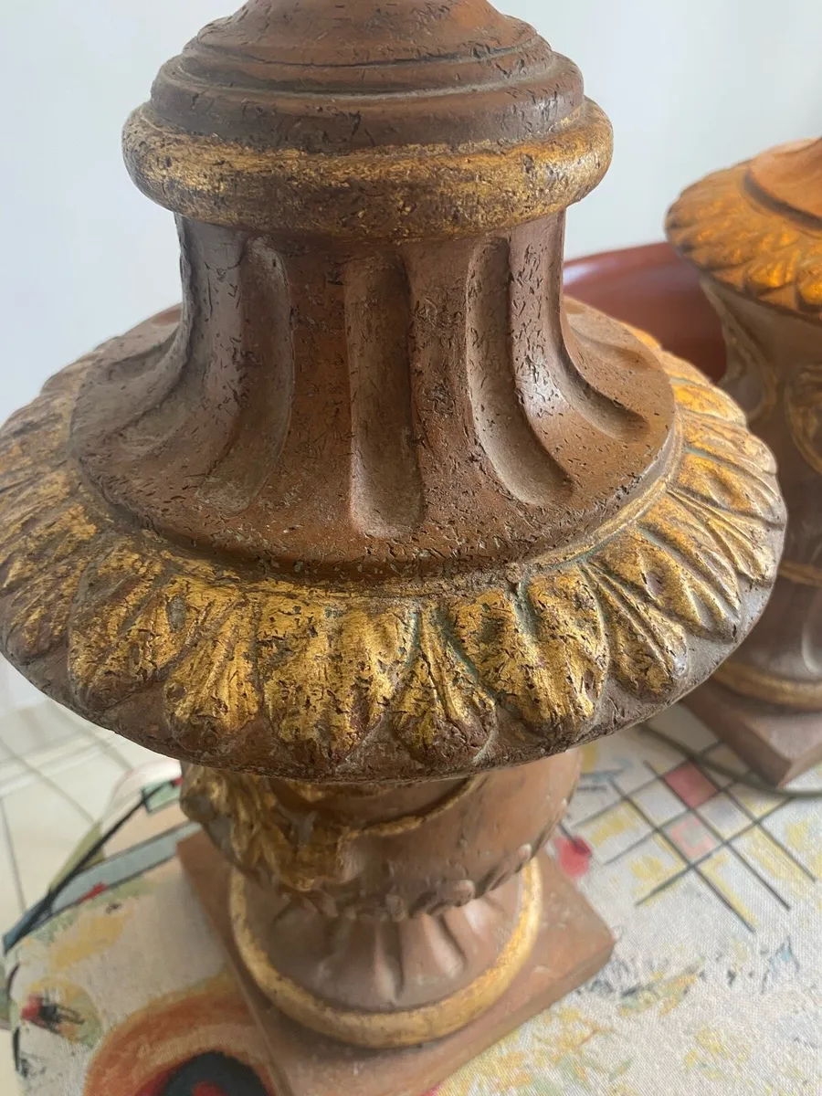 Large Vintage Stone Table Lamps - Image 4