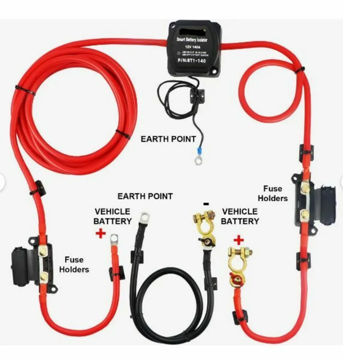 Split Charge Relay Kit, 4mtr 12V - Image 1