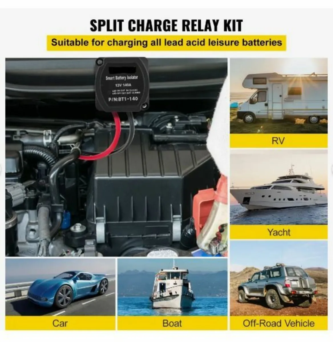 Split Charge Relay Kit, 4mtr 12V - Image 3