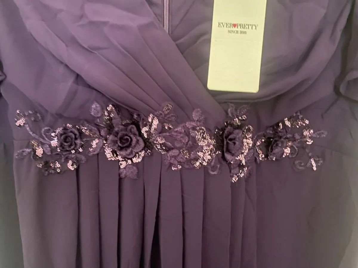Stunning chiffon Purple Dress - Image 3