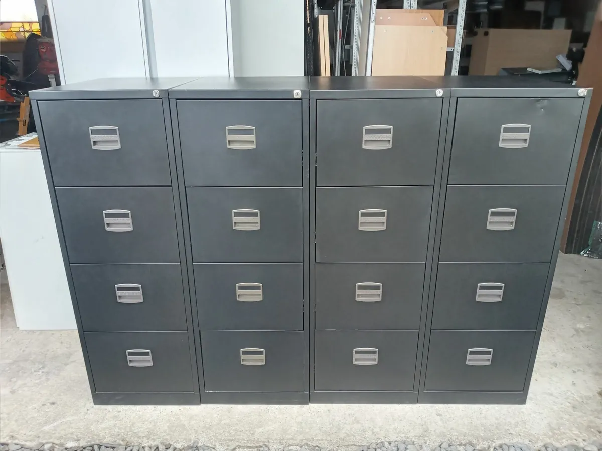 Delivery - 4 x 4 Drawer Filing Cabinets Steel - Image 4