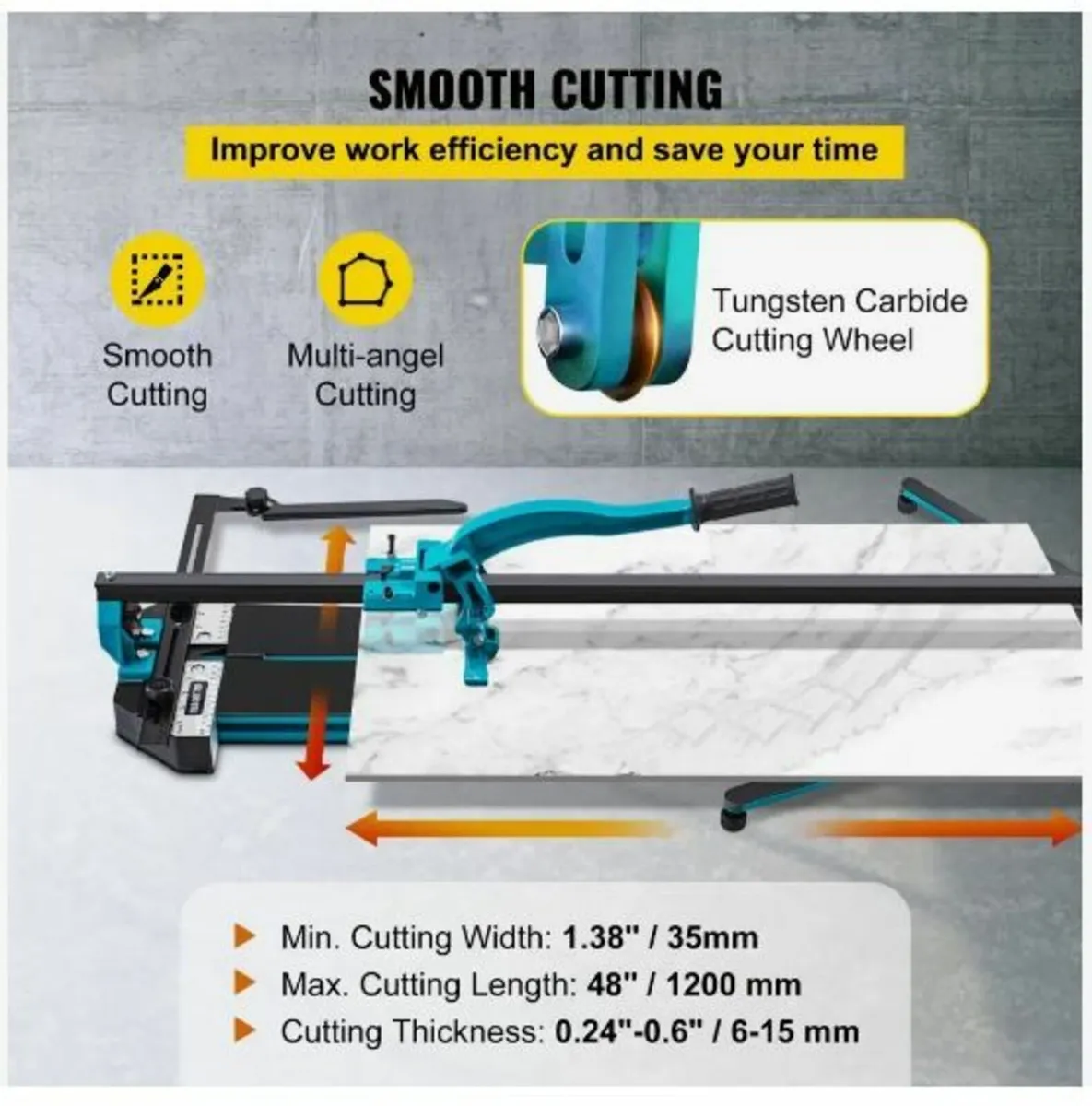 Manual Tile Cutter 1200mm Single Rail Hand Tool - Image 4