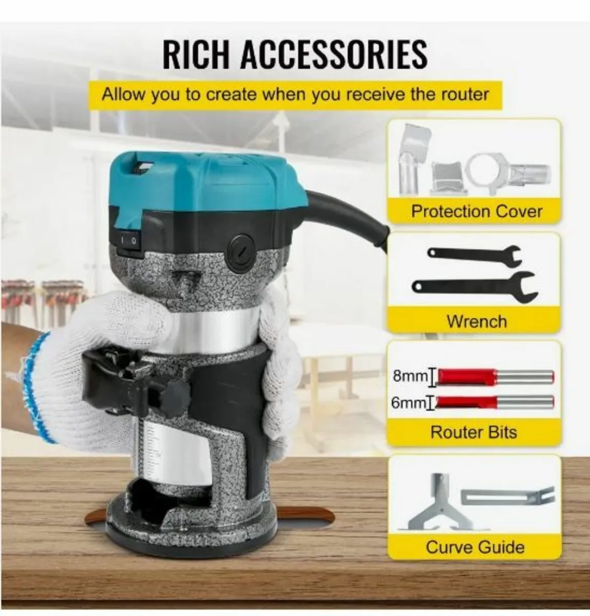 Router Tool, 710W Wood Router - Image 4