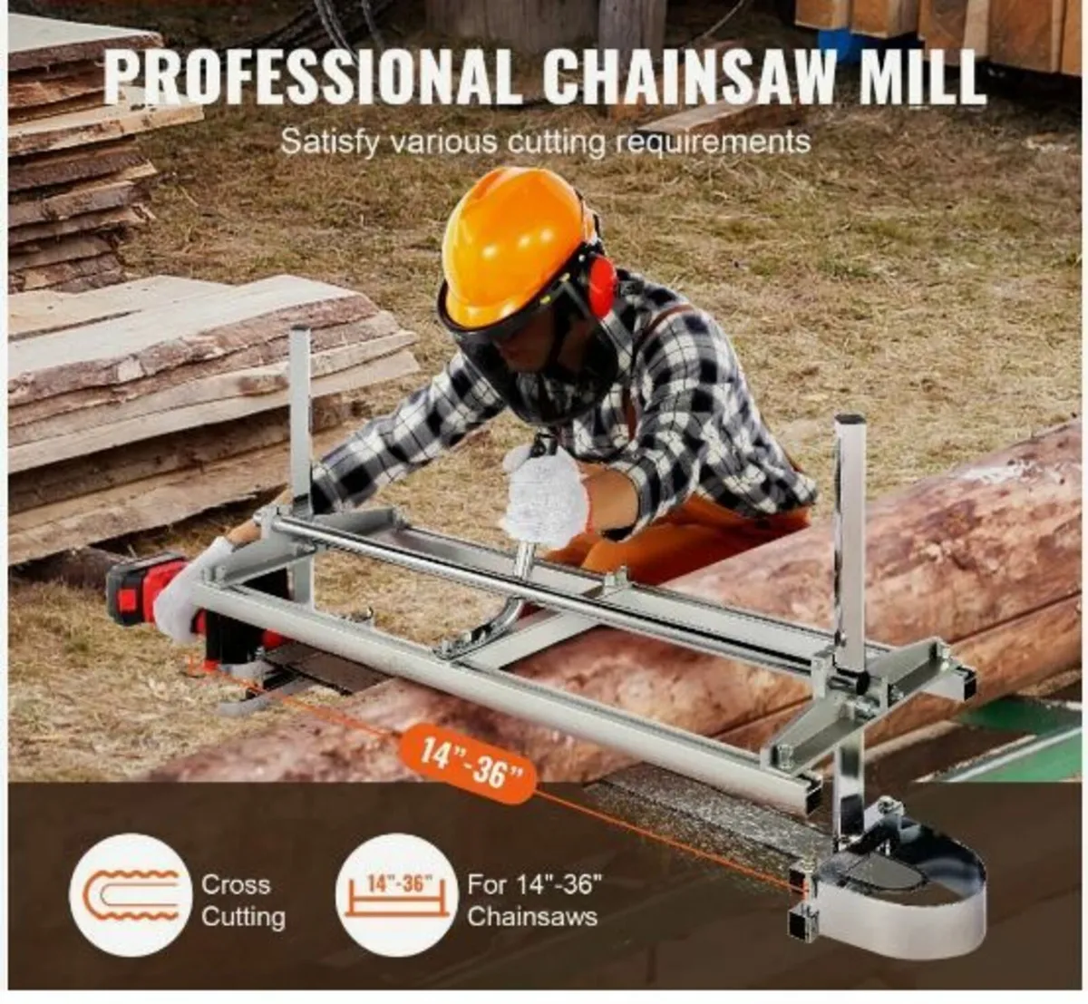 Portable Sawmill 14"-36" Guide Bar Galvanized - Image 4
