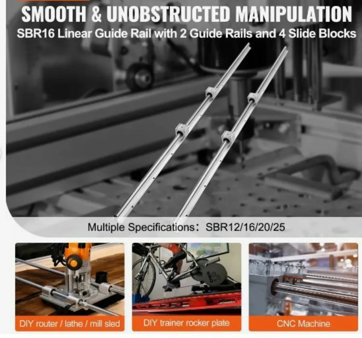 Linear Guide Rail Set, SBR16 1500mm - Image 2