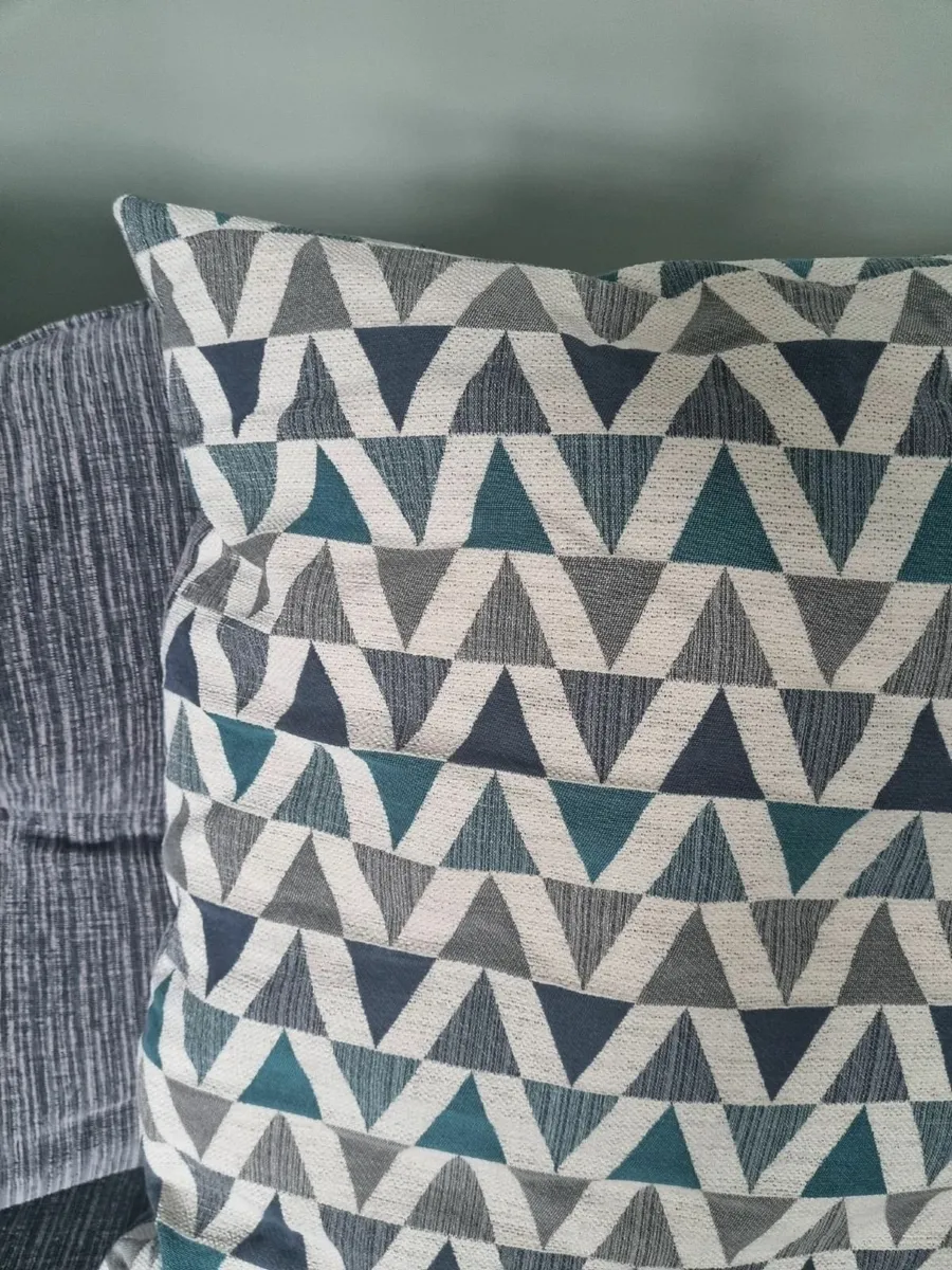 Sofa , 2 grey fabric snuggler pillowback - Image 3
