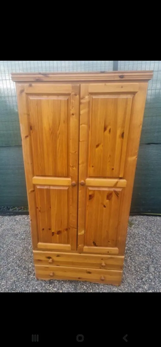 Large solid pine wardrobe