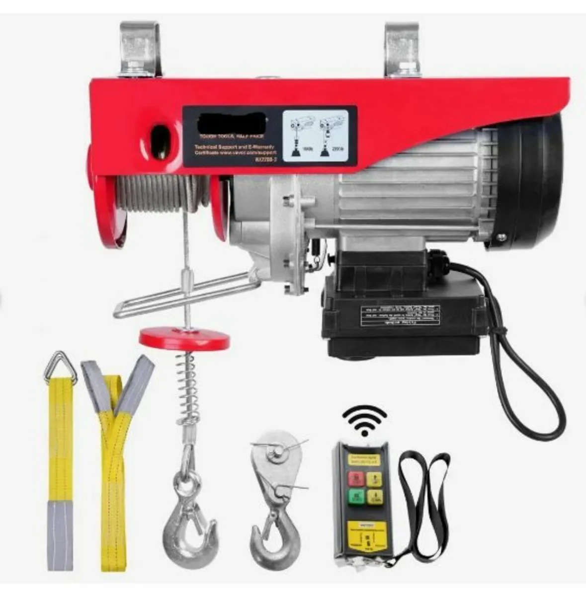 Electric Hoist, 2200 lbs Lifting Capacity, 1600W - Image 1