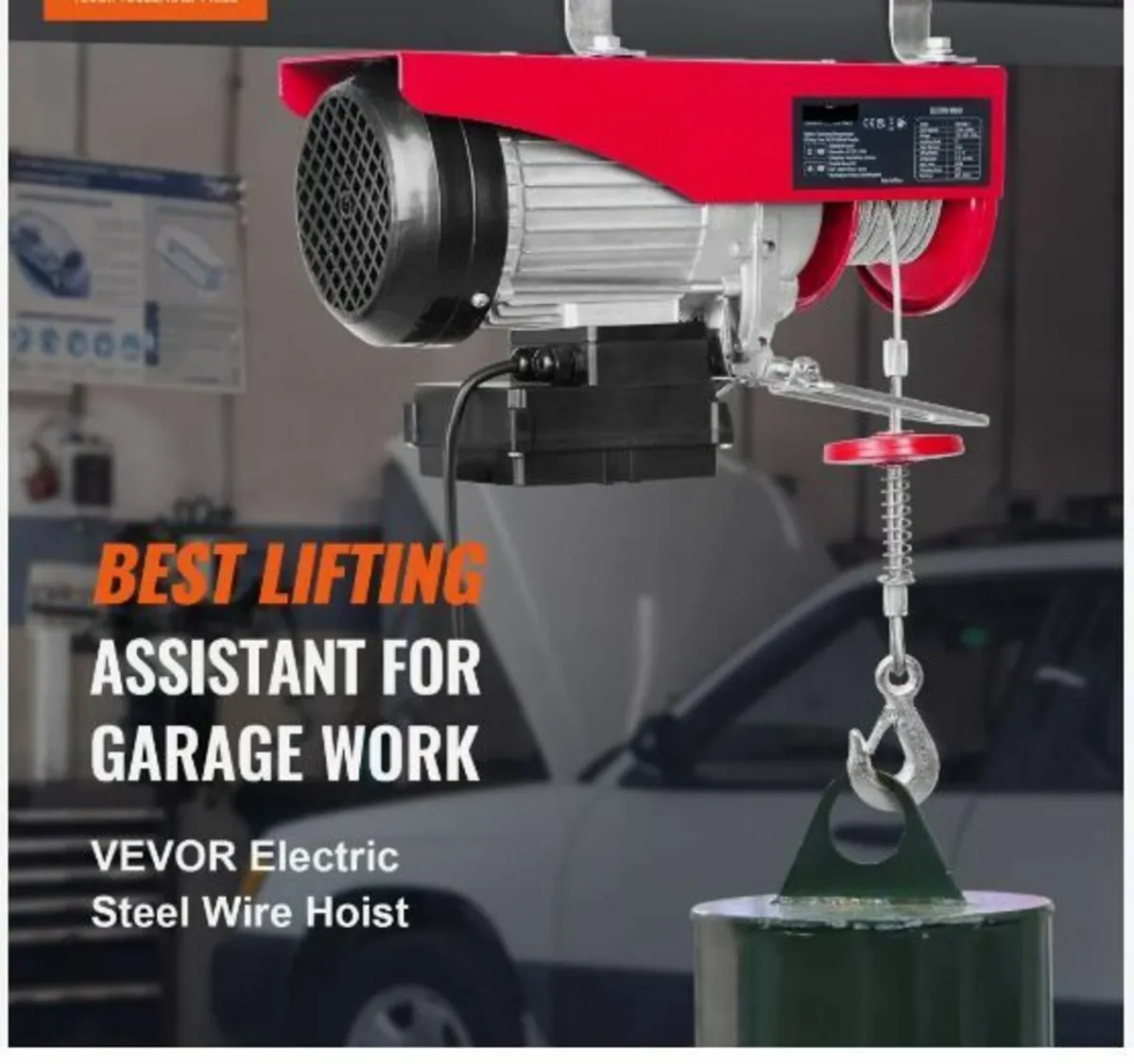 Electric Hoist, 2200 lbs Lifting Capacity, 1600W - Image 3