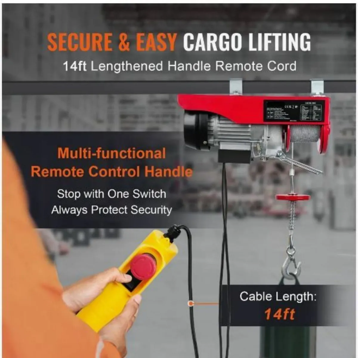 Electric Hoist, 550 lbs Lifting Capacity - Image 3
