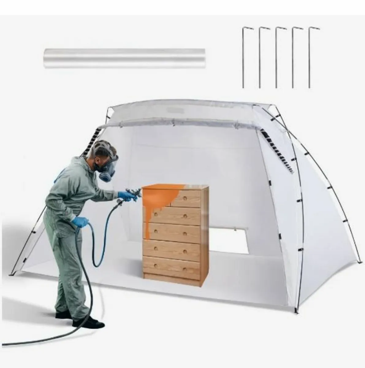 Spray Paint Shelter, 10x7x6ft Portable - Image 1