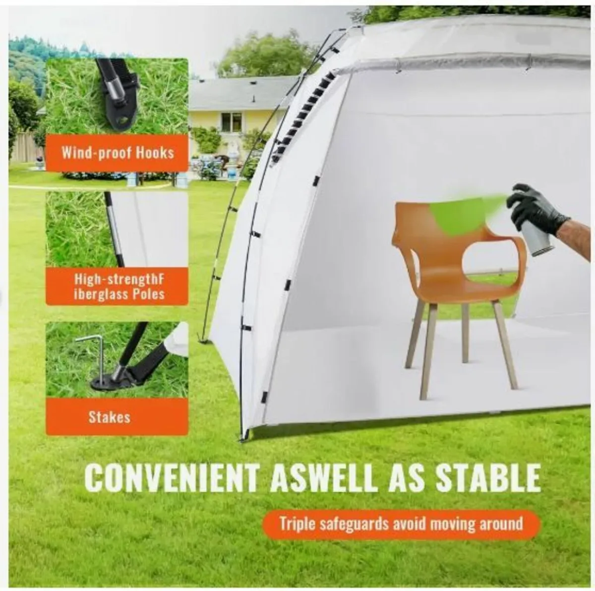 Spray Paint Shelter, 10x7x6ft Portable - Image 3