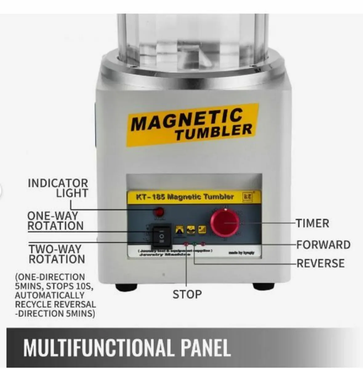 Magnetic Tumbler 180mm Jewelry Polisher - Image 3