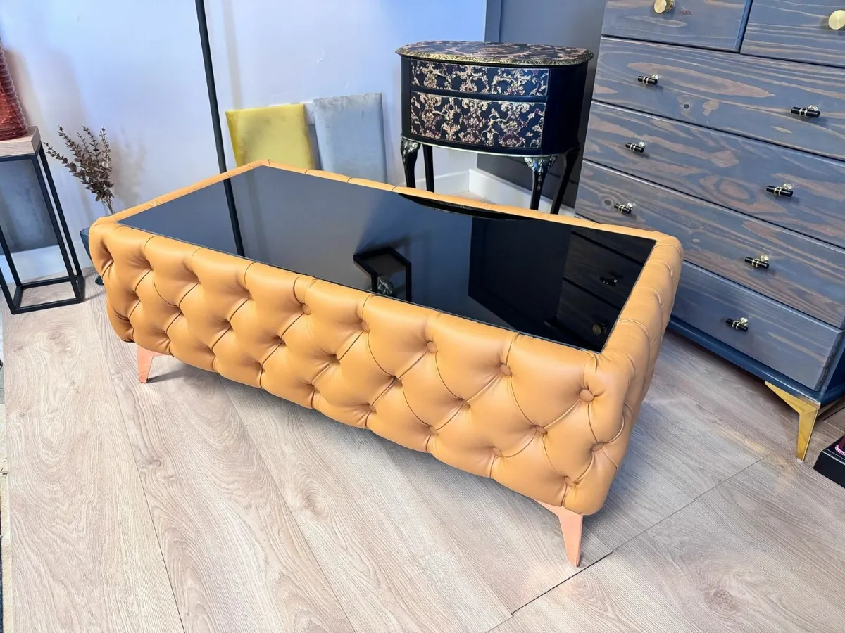 Coffee Table Velvet Rectangle 123x63x45cm - Image 2