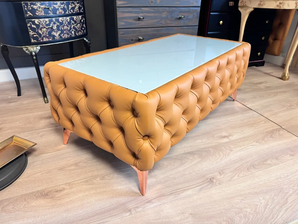Coffee Table Velvet Rectangle 123x63x45cm - Image 3