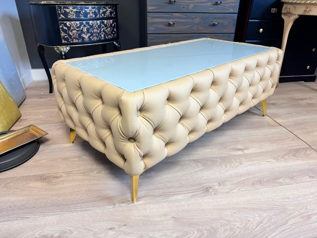 Coffee Table Velvet Rectangle 123x63x45cm - Image 4