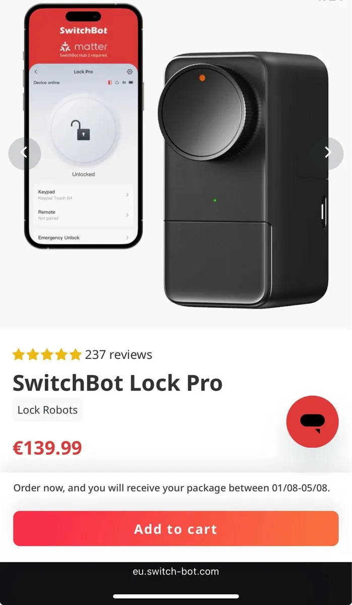 Switchbot Lock Pro with battery pack - Image 1