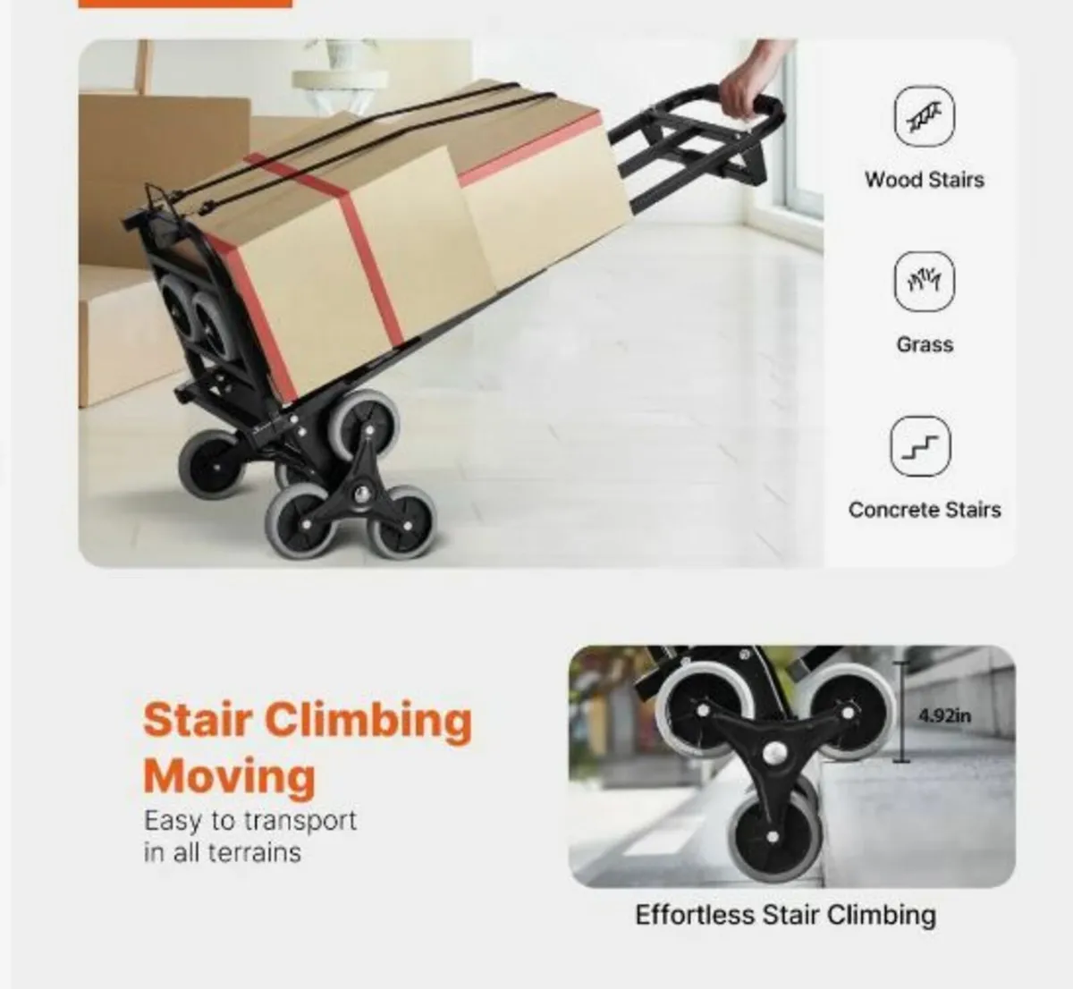 Stair Climbing Cart Heavy Duty Folding Hand Truck - Image 2