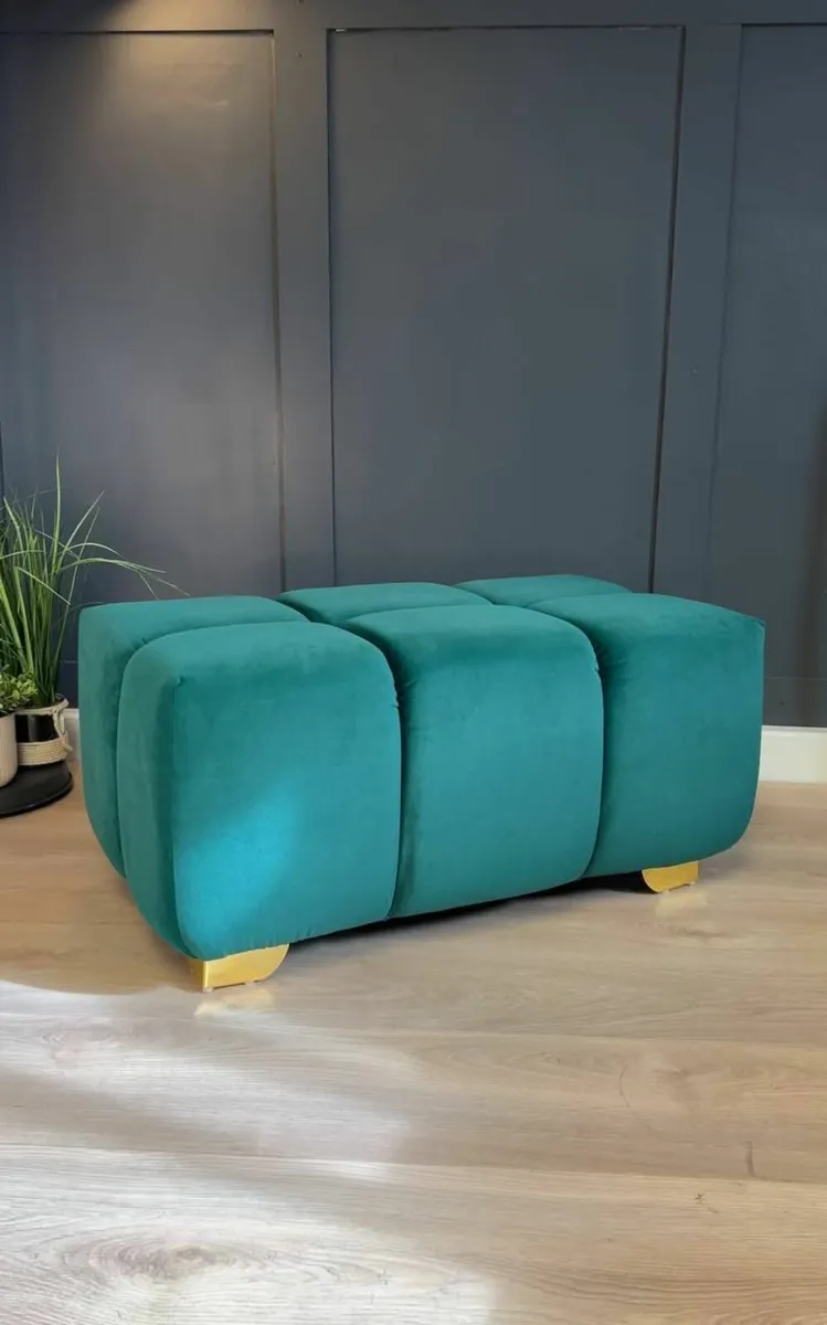 Bubble Pouffe Ottoman Boucle Upholstery 90xx55x50 - Image 1