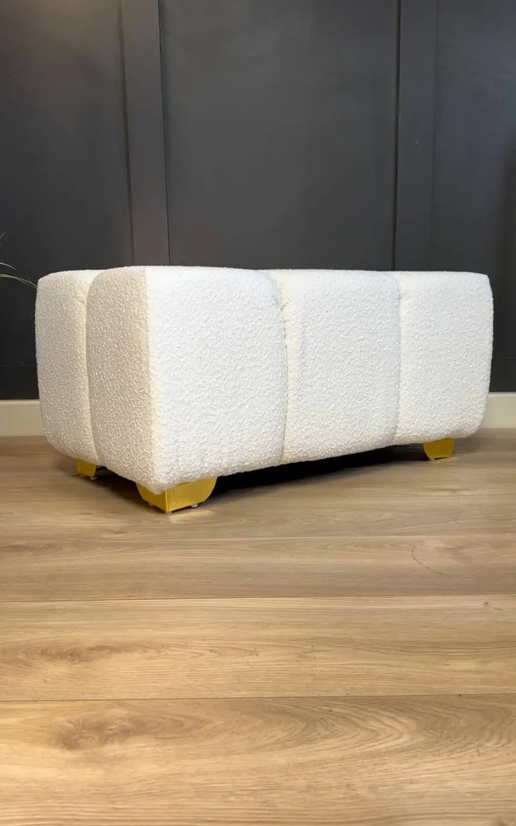 Bubble Pouffe Ottoman Boucle Upholstery 90xx55x50 - Image 2