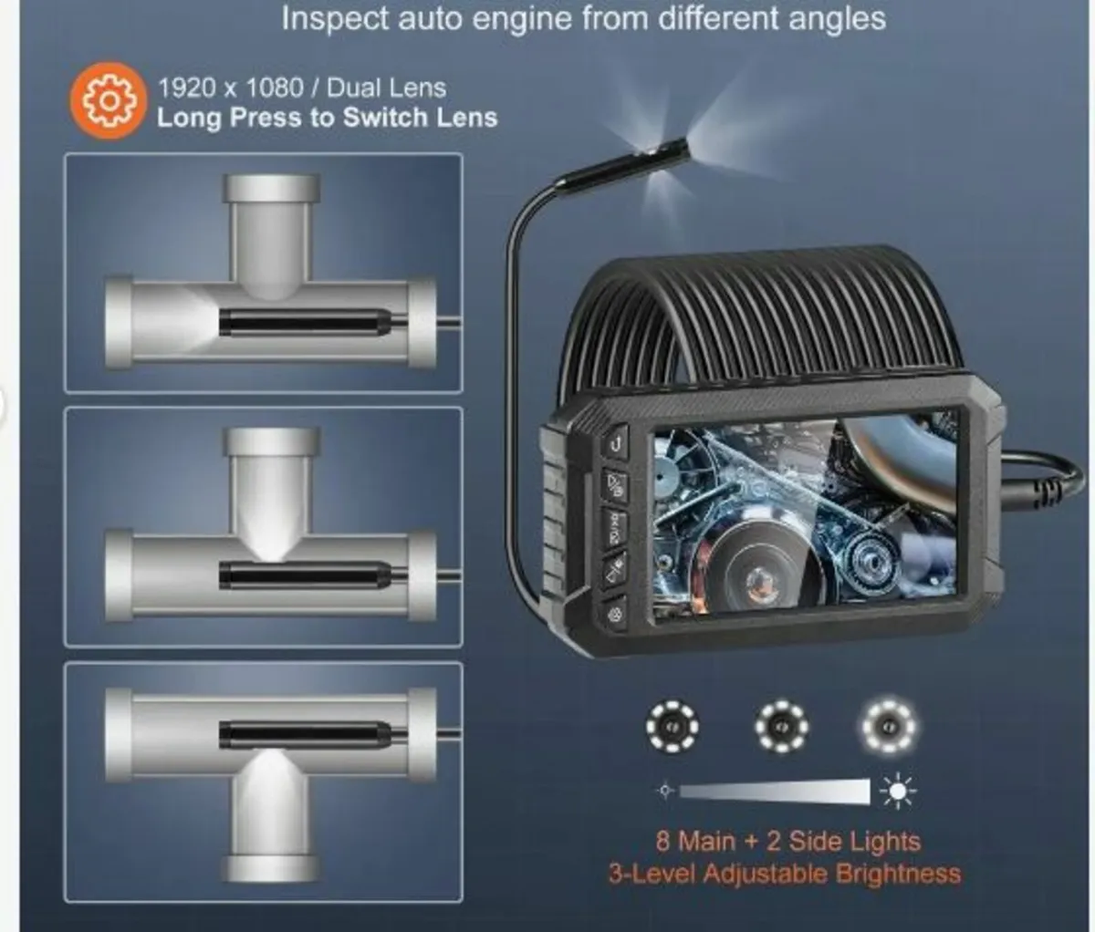 Endoscope Camera with Lights Triple Lens - Image 2