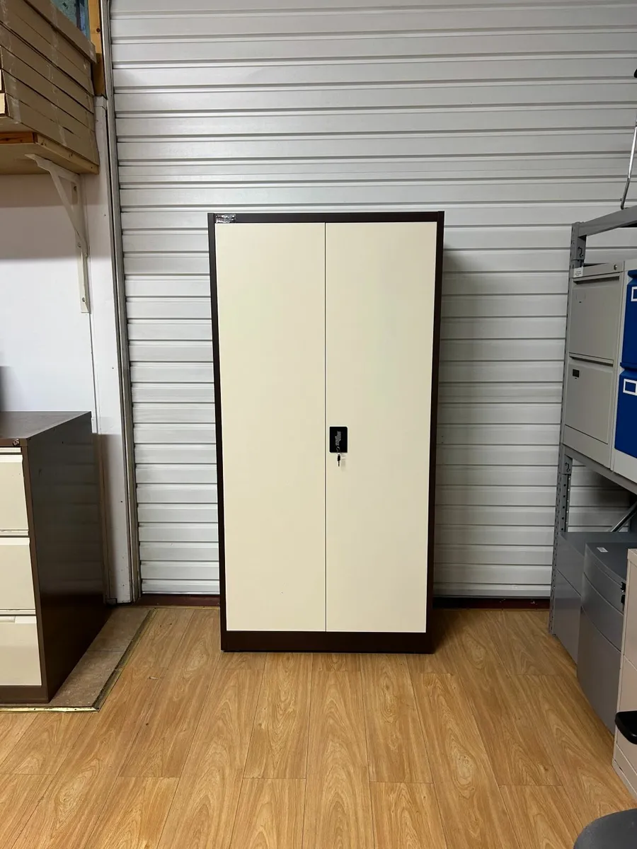 Two Door Coffee Cream Storage Cupboard - Image 1
