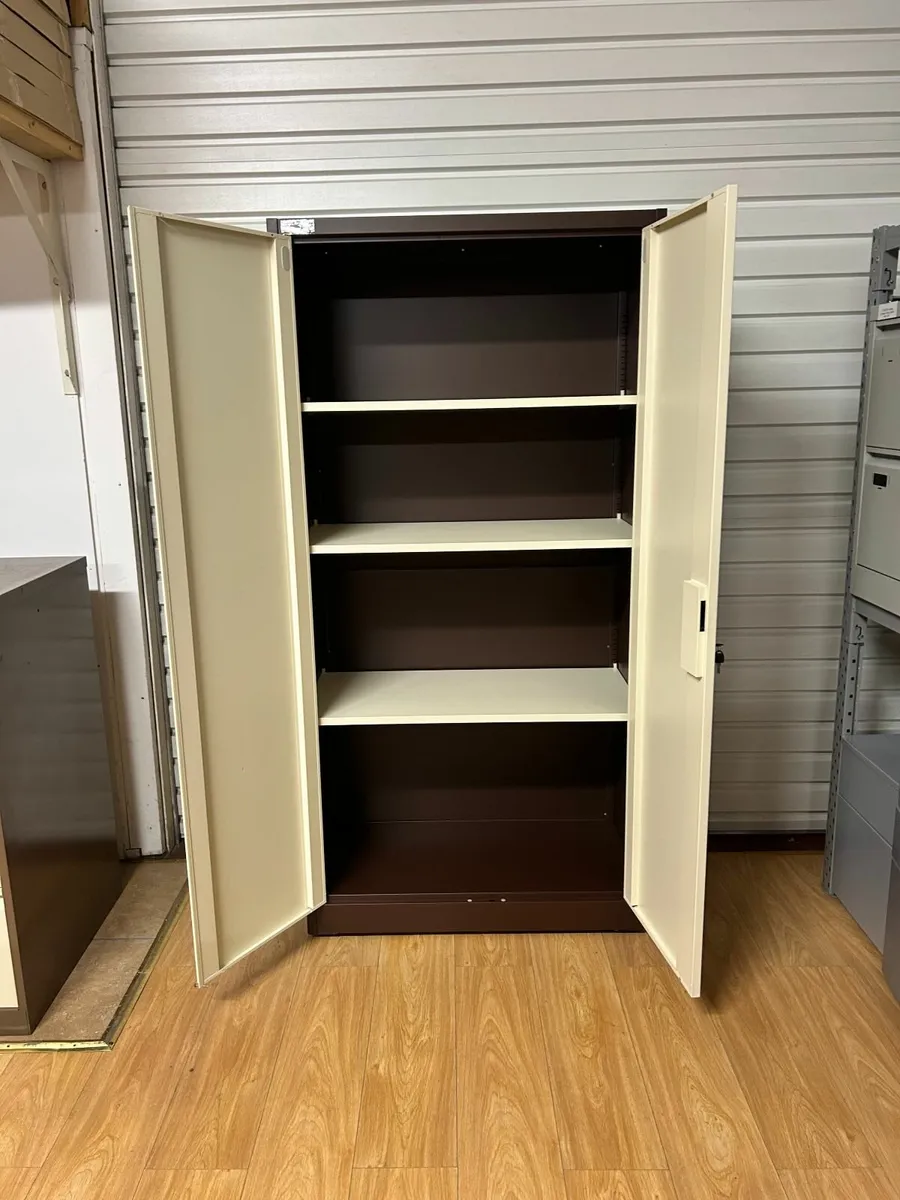 Two Door Coffee Cream Storage Cupboard - Image 2