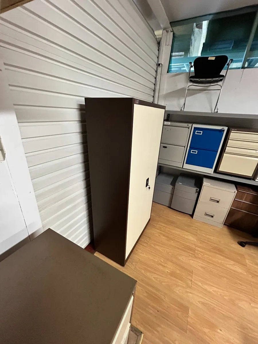 Two Door Coffee Cream Storage Cupboard - Image 4