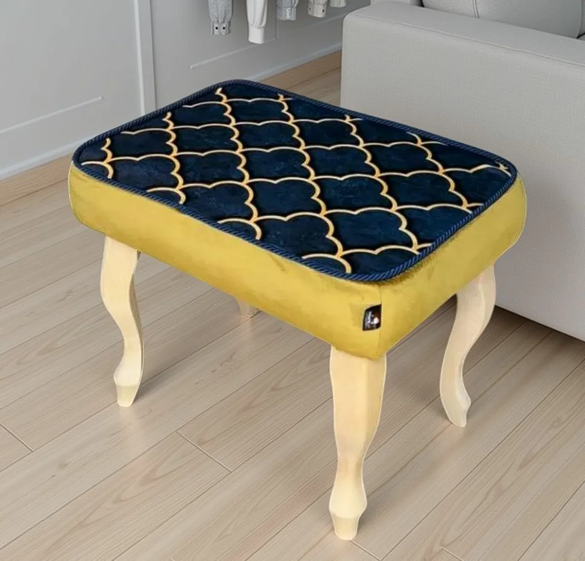 Luxe Velvet Footstool 60x40cm - Image 2