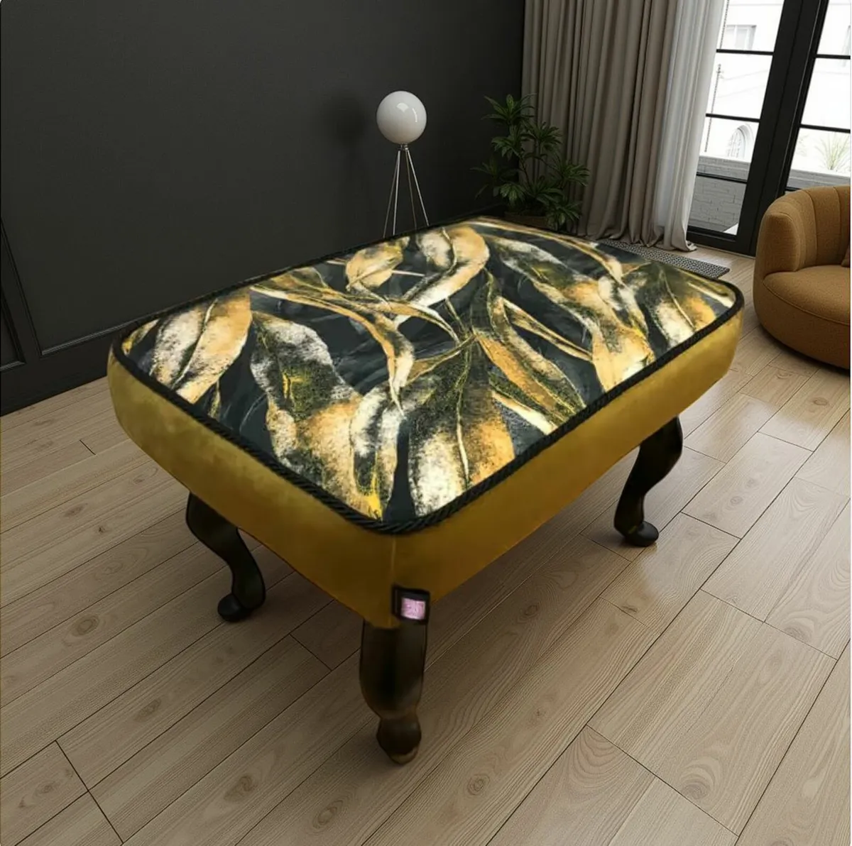 Luxe Velvet Footstool 60x40cm - Image 3